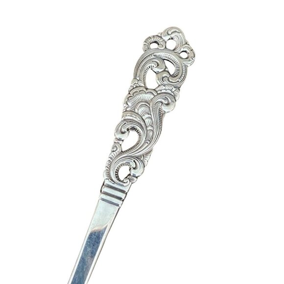 Vintage Magnus Aase Norway Silverplate Rococo Serving Spoon 8.5” Ornate Scroll - Picture 2 of 4
